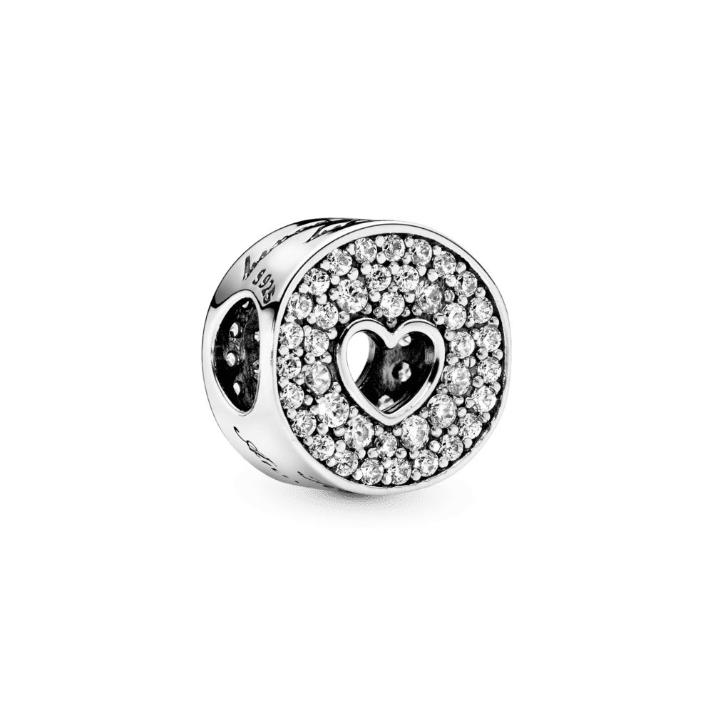Charm de Aniversario corazón y pavé