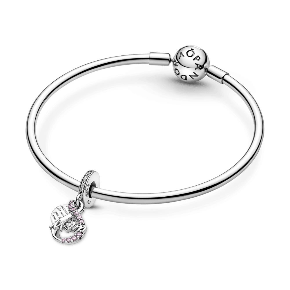 Charm Colgante Doble Mamá E Infinito Con Pavé