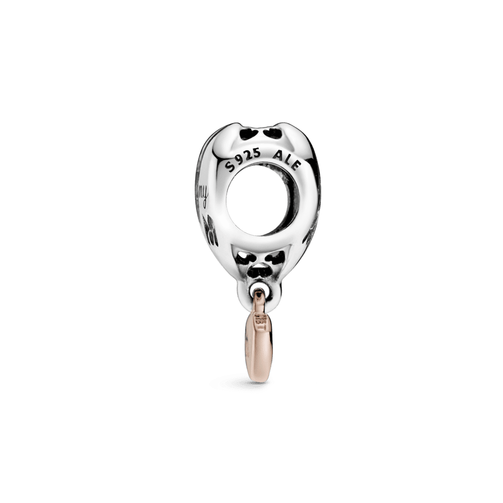 Charm Corazón Yo te amo mamá Recubrimiento en Oro Rosa de 14k