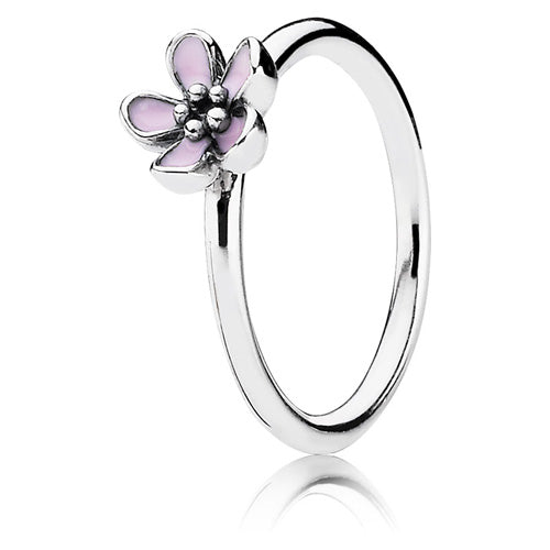 Anillo de flor de cerezo de plata