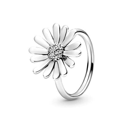 Anillo de Plata Impacto Flor Margarita