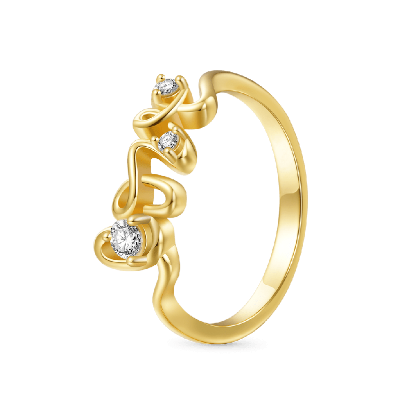 Anillo de diamantes chapado en oro de 18 quilates de Gnoce
