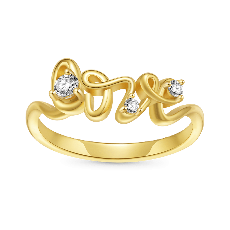 Anillo de diamantes chapado en oro de 18 quilates de Gnoce