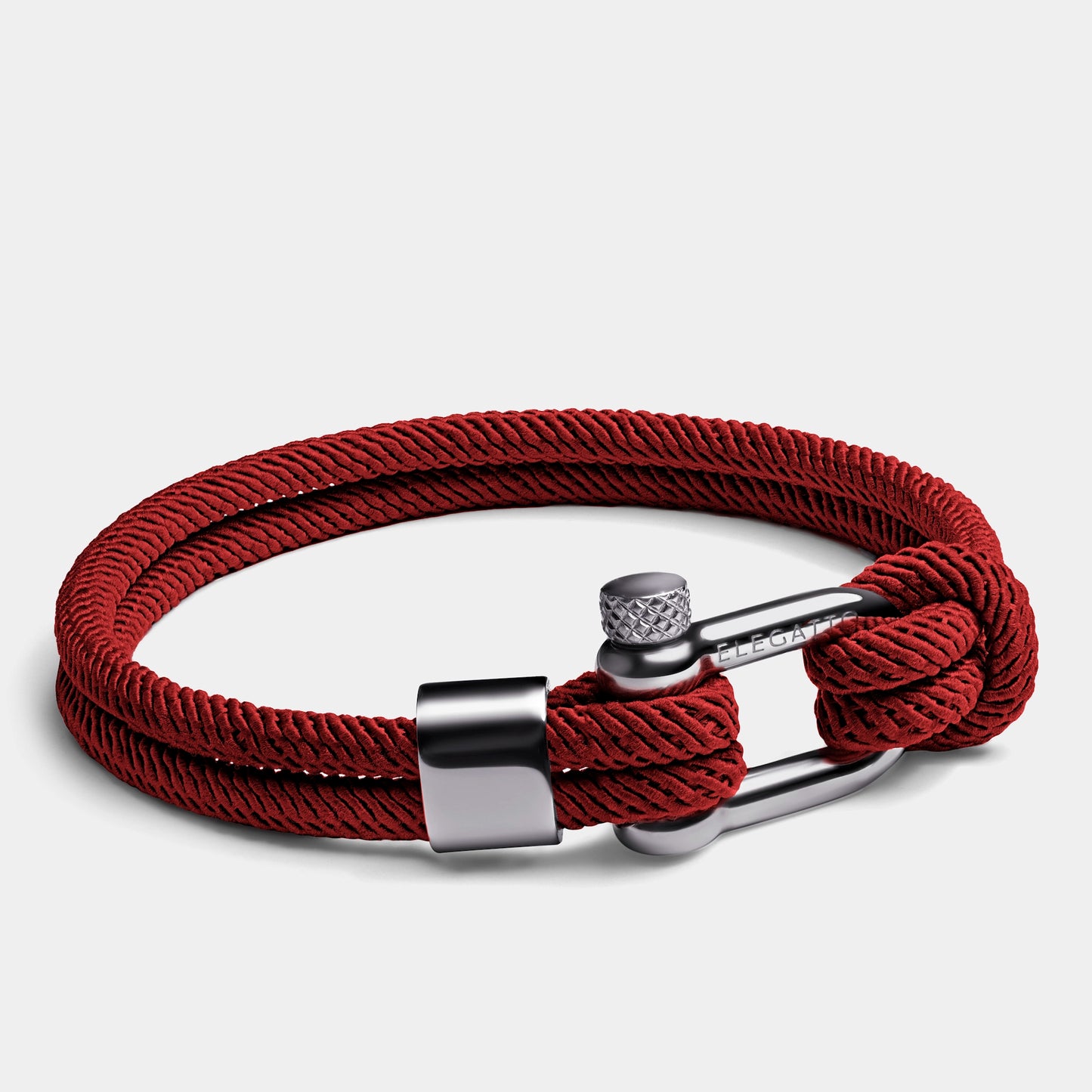 Pulsera Elegatto Rojo Alchor Platino