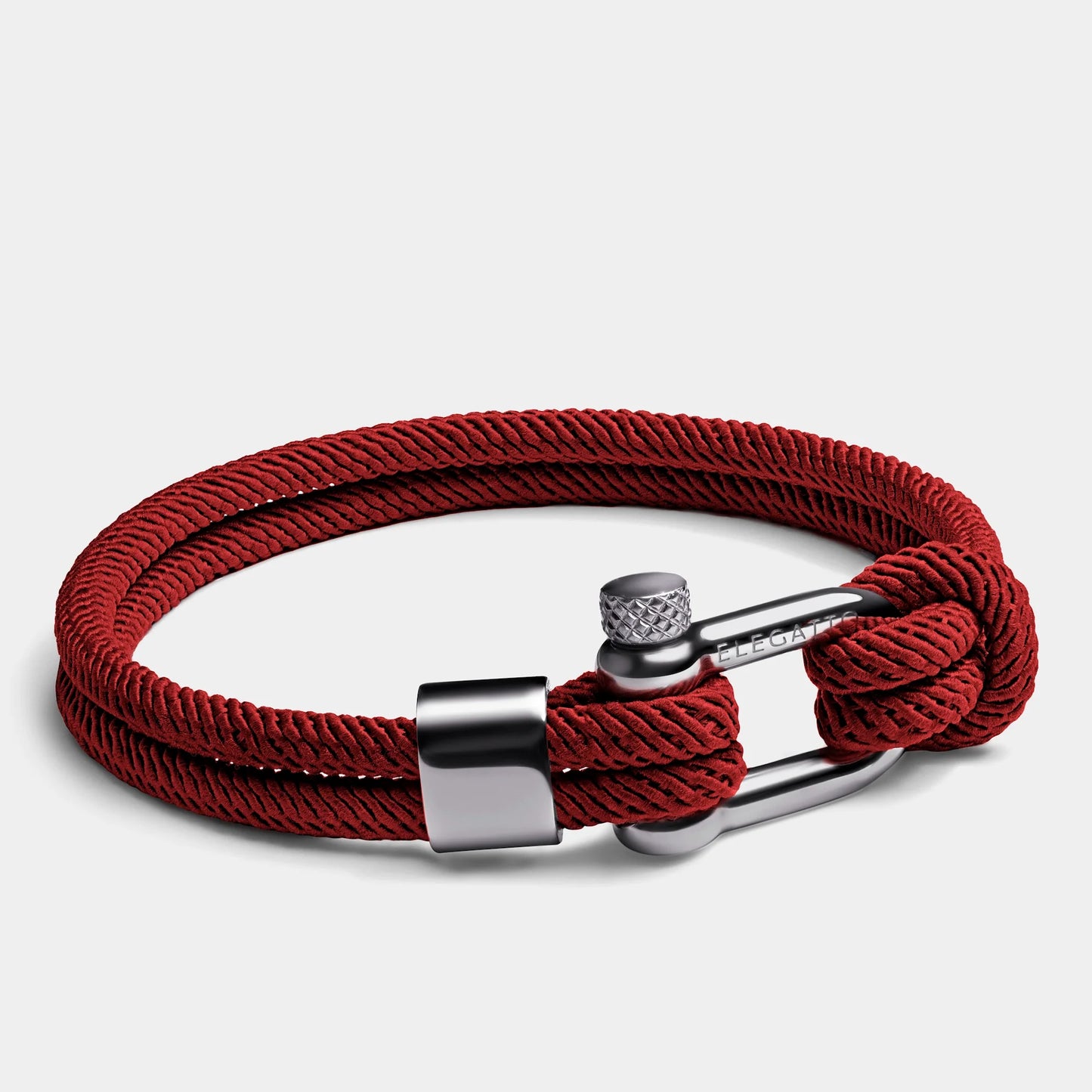 Pulsera Elegatto Rojo Alchor Platino