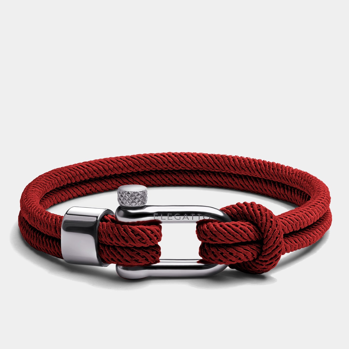 Pulsera Elegatto Rojo Alchor Platino