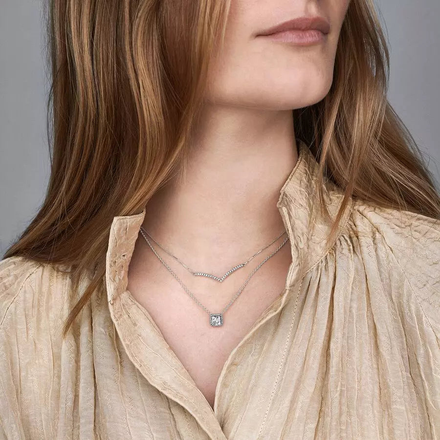 Collar Halo cuadrado brillante