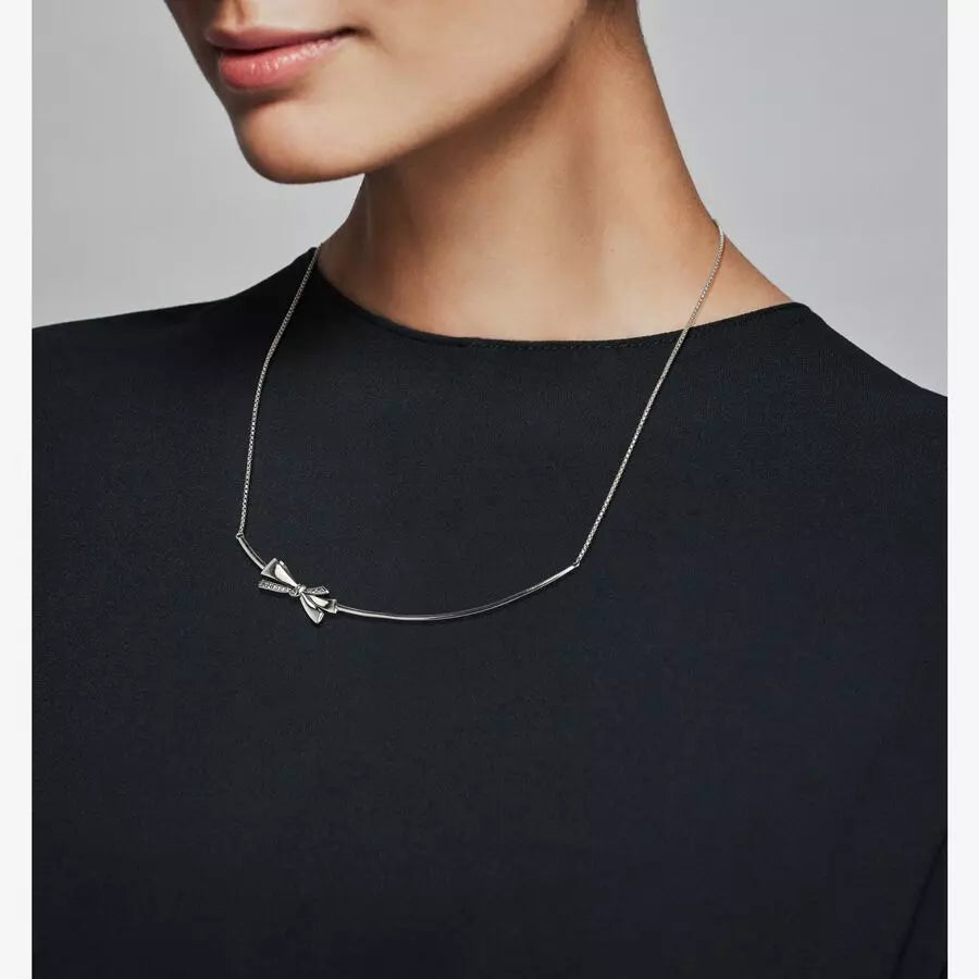 Collar en Plata Lazo Brillante