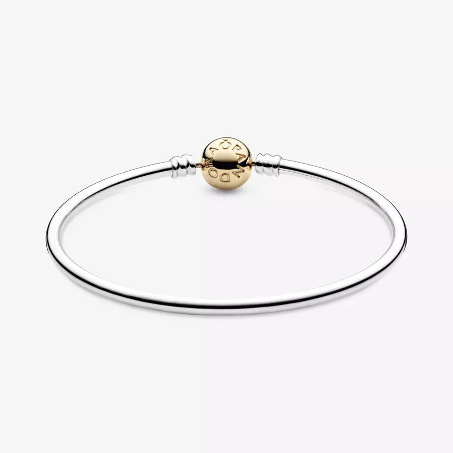 Pulsera en Plata con Cierre Redondo en Oro de 14k