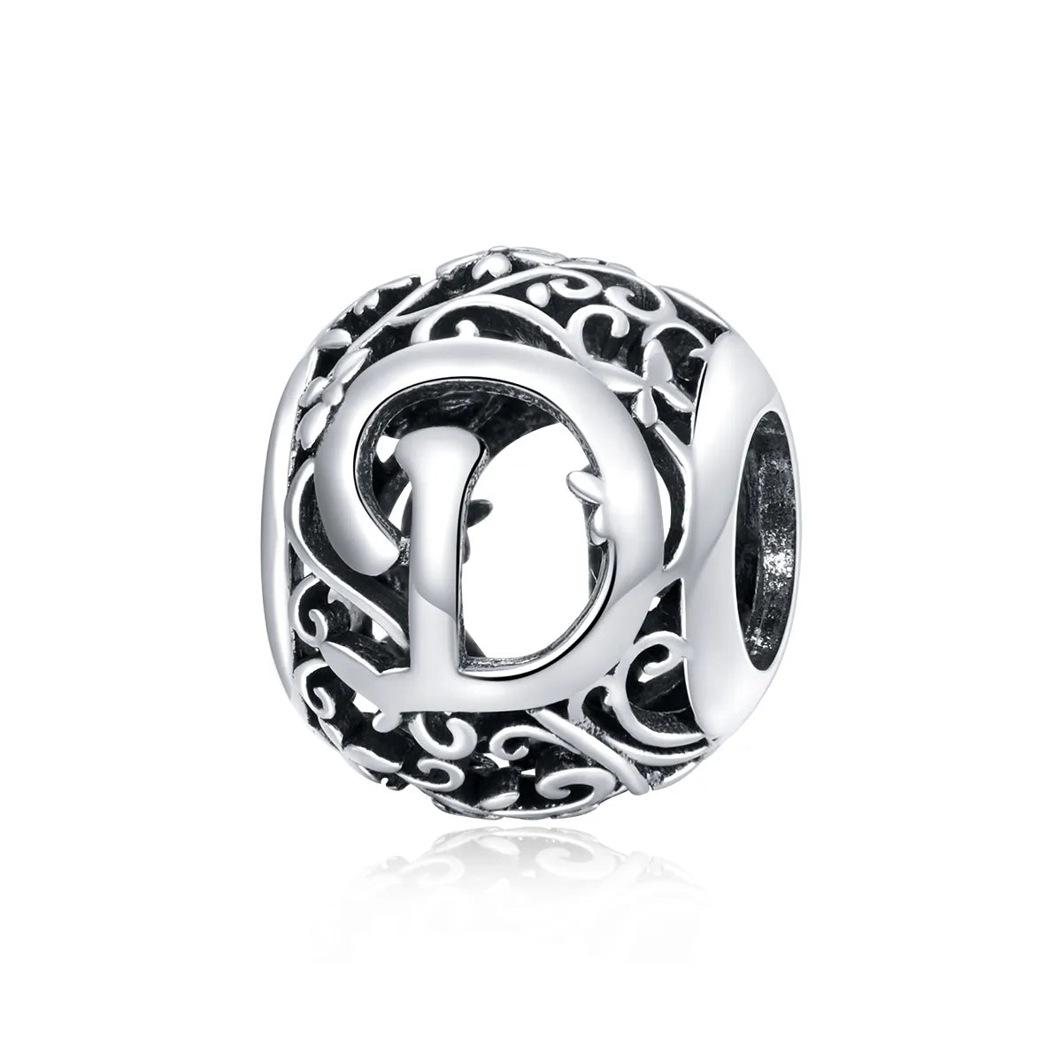 Charm de letra D de flor calada Gnoce