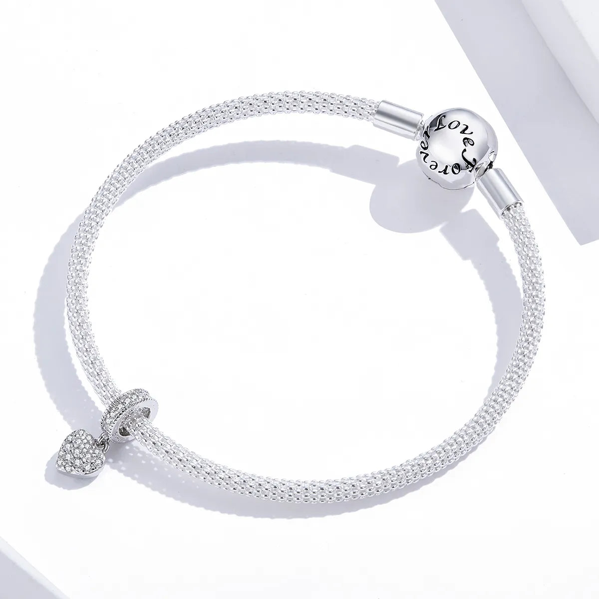 Charm colgante amor brillante plateado
