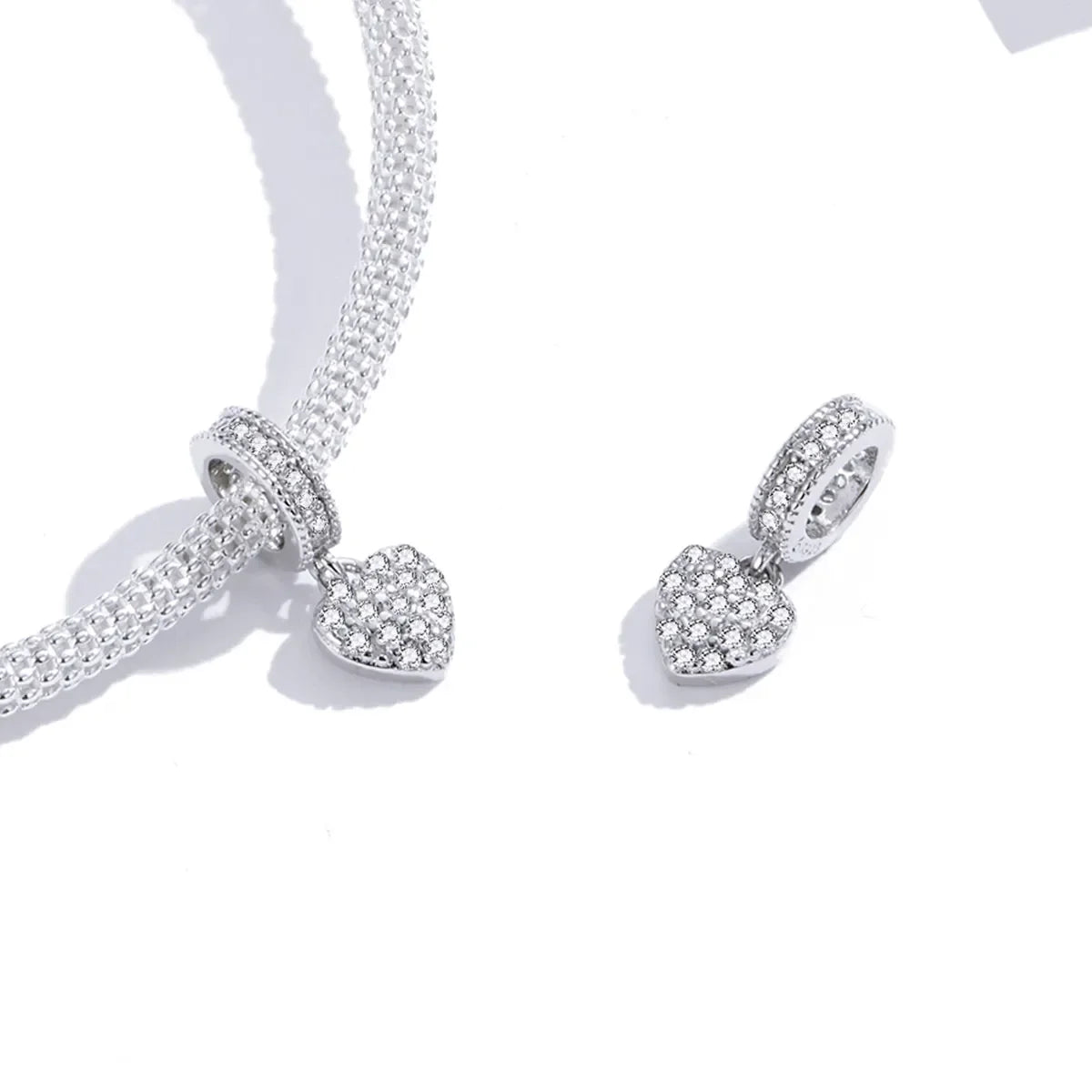 Charm colgante amor brillante plateado