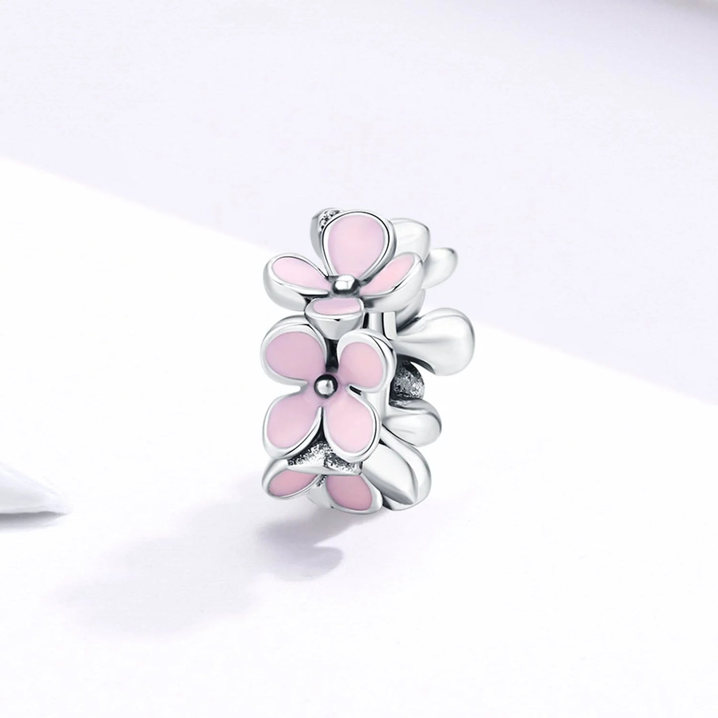Charm espaciador de Flor Rosa Gnoce