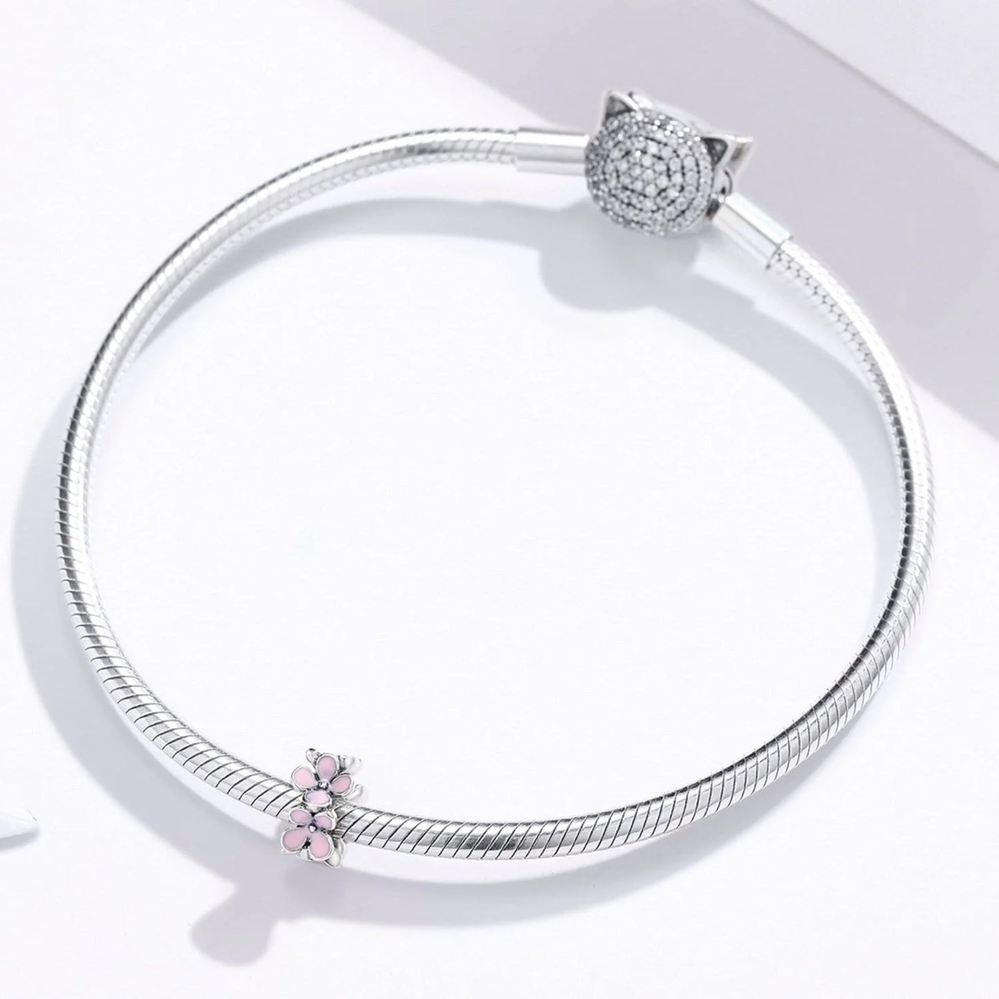 Charm espaciador de Flor Rosa Gnoce