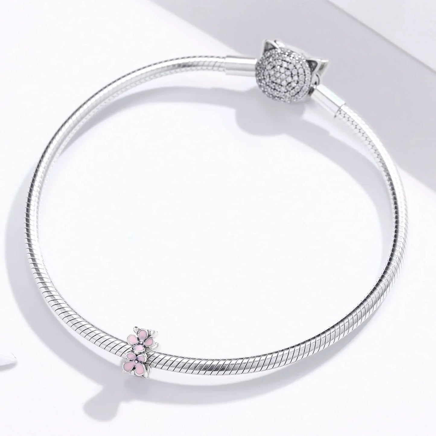 Charm espaciador de Flor Rosa Gnoce