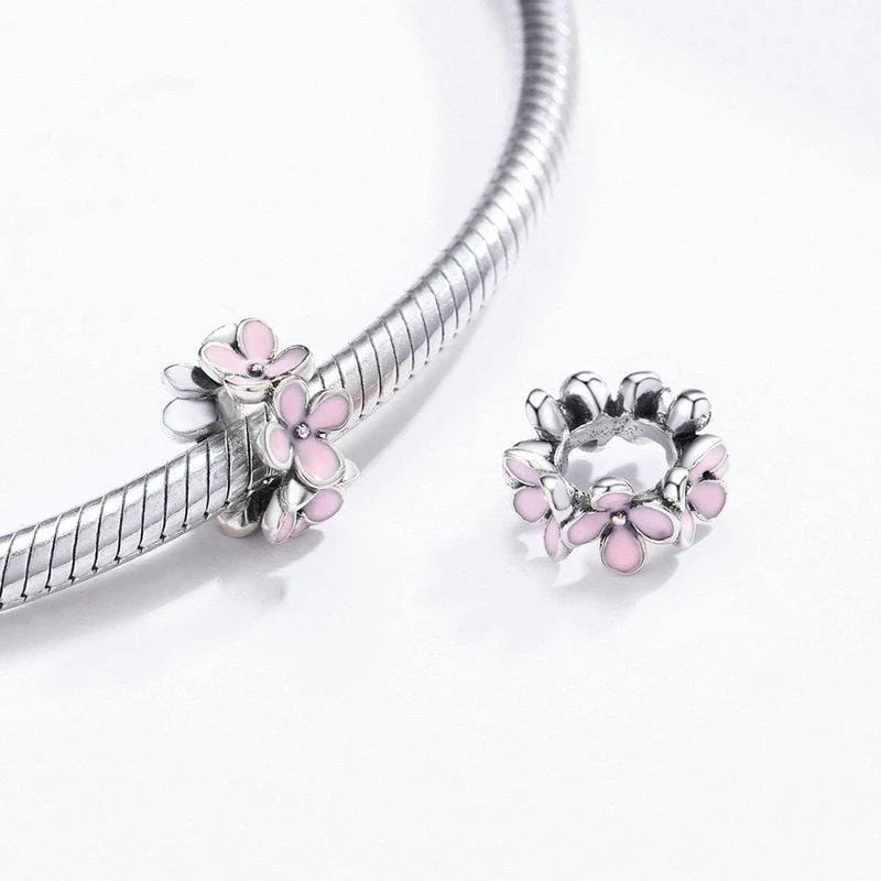 Charm espaciador de Flor Rosa Gnoce