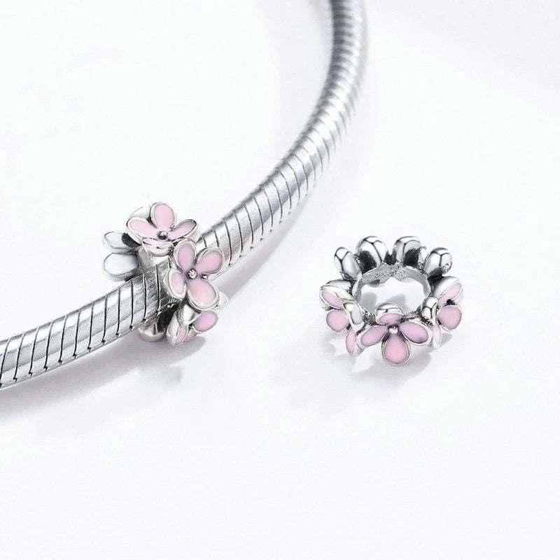 Charm espaciador de Flor Rosa Gnoce
