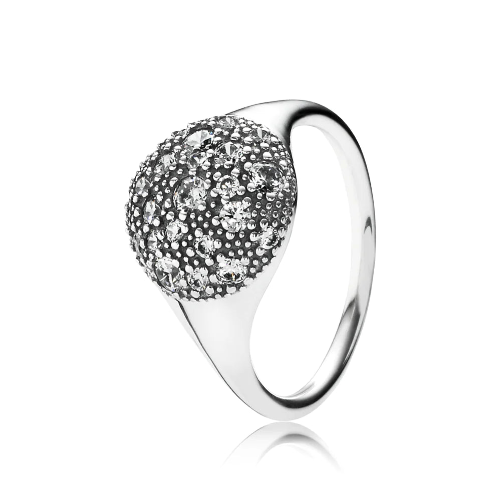 Anillo en Plata Estrellas Cósmlcas y Circonda cùblca clara