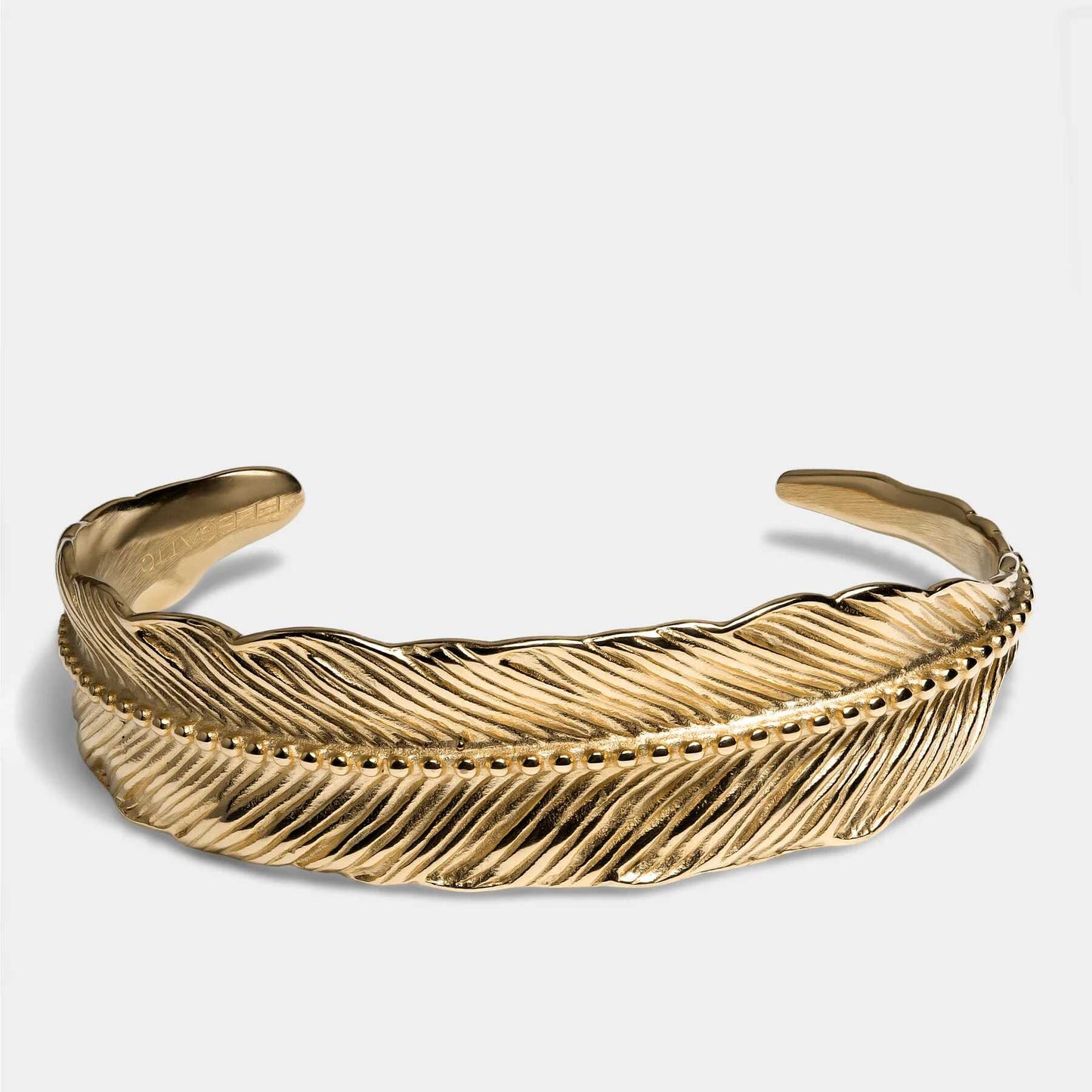 Pulsera Elegatto Pluma Dorado