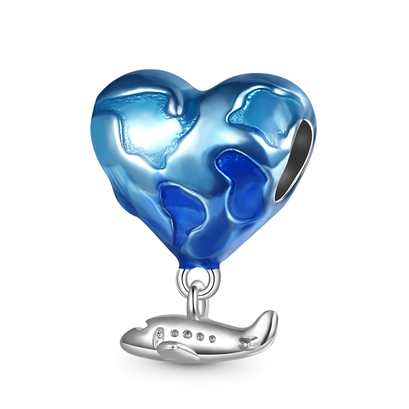 Charm Gnoce De Viaje Tierra Azul Con Avión