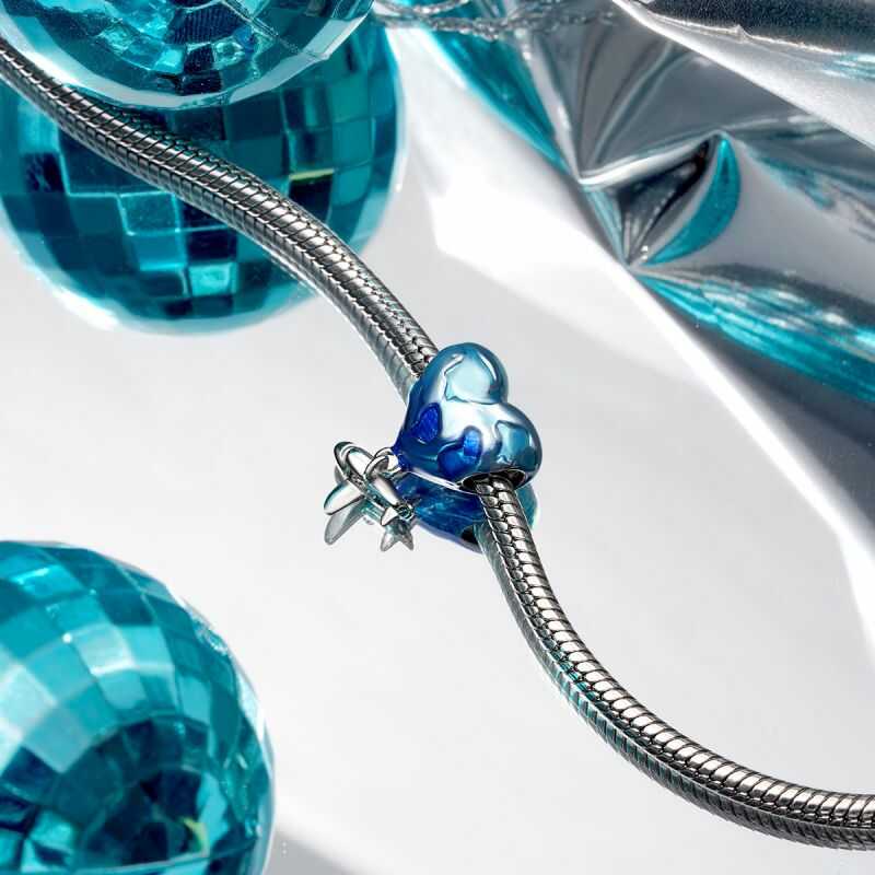 Charm Gnoce De Viaje Tierra Azul Con Avión