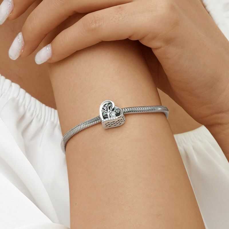 Charm Gnoce en forma de corazón con árbol de la familia