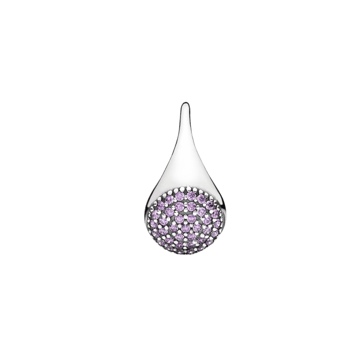 Anillo en Plata Pavé grande y circonia cúbica morado intenso