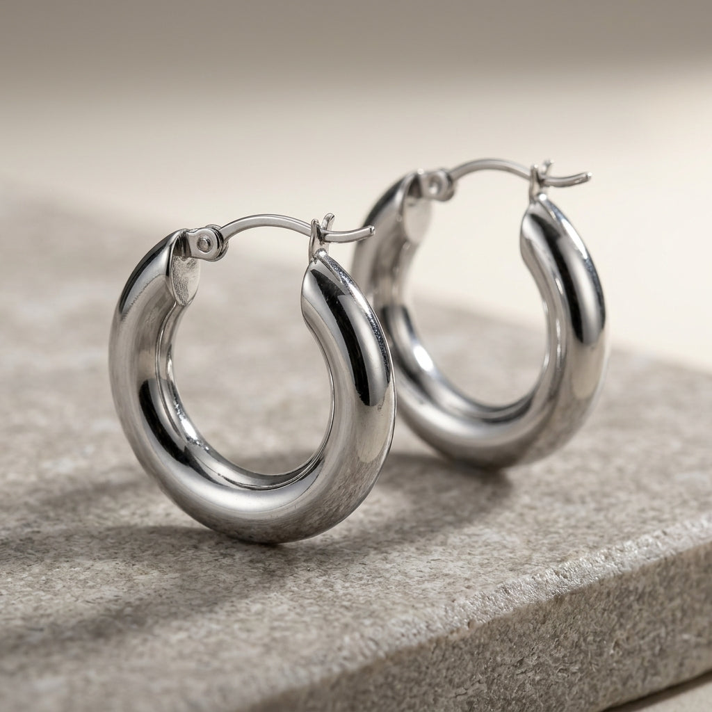 Aretes Huggie Oversize Pulidos
