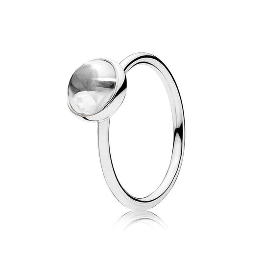 Anillo en Plata Gotita Poética Circonia Cúblca Clara