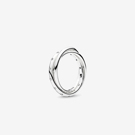 Anillo en Plata Remolinos Simétricos Circonia Cúb