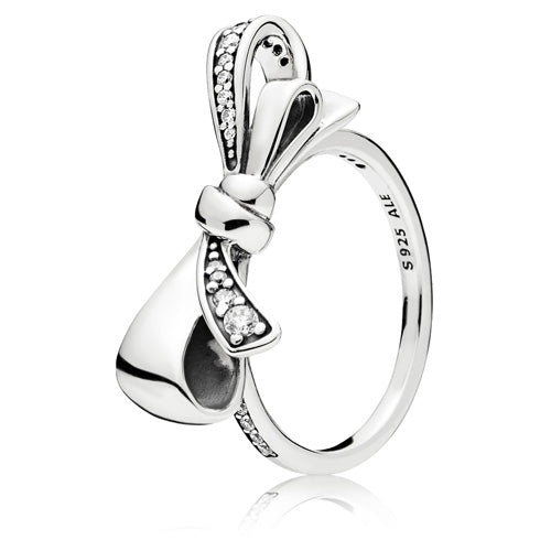 Anillo en Plata Lazo Brillante Circonia Cubica