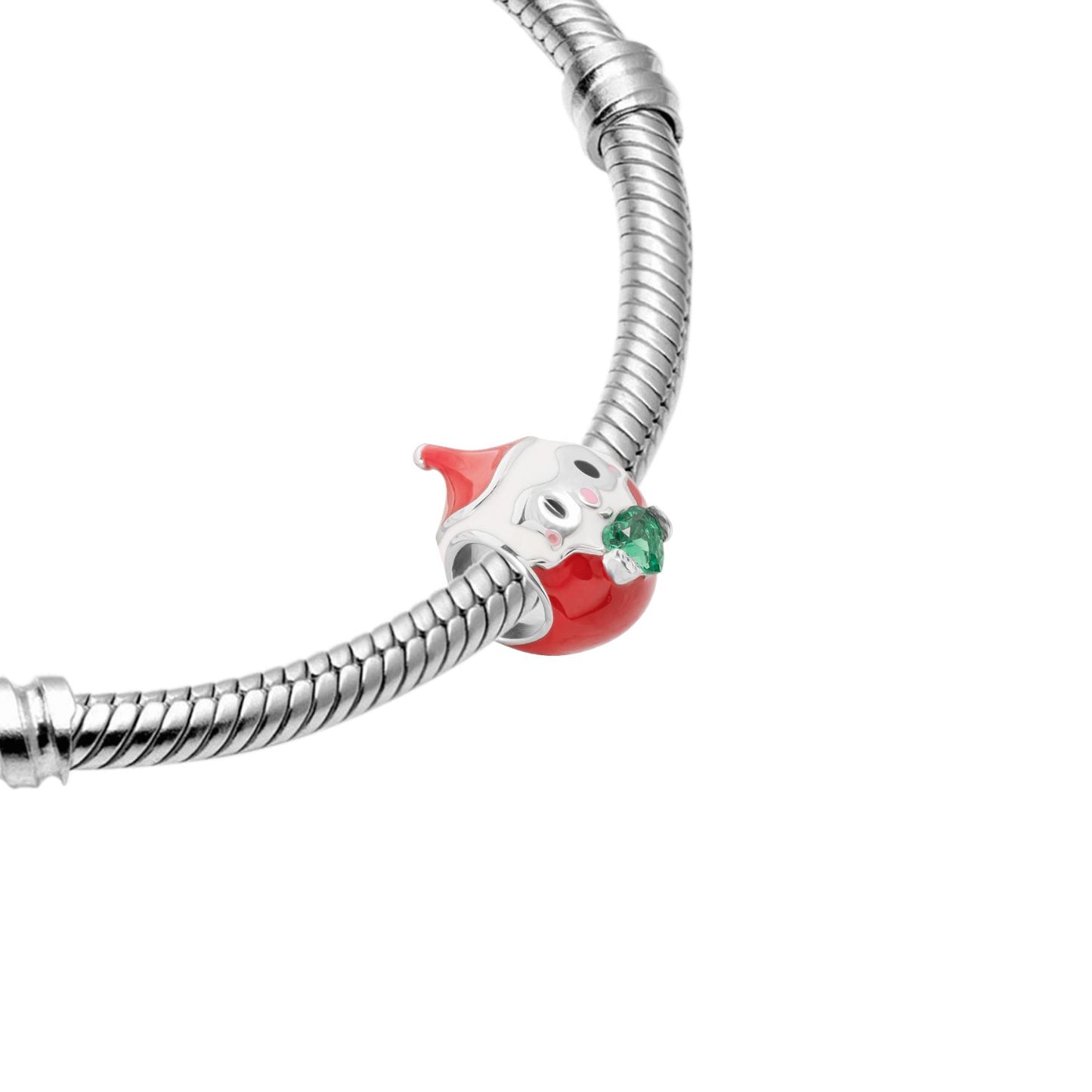 Charm Papá Noel Gnoce en Plata 925 con Zirconia Verde Esmeralda
