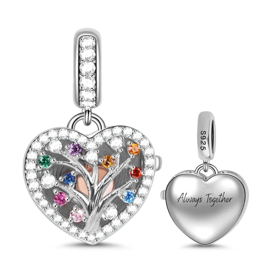 Charm Corazón con Árbol de la Vida