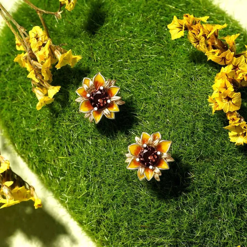 Aretes Girasol Brillante