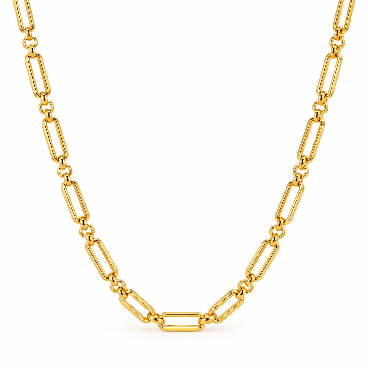 Collar Dulcinea de Eslabones Dorados en Acero Inoxidable 316L