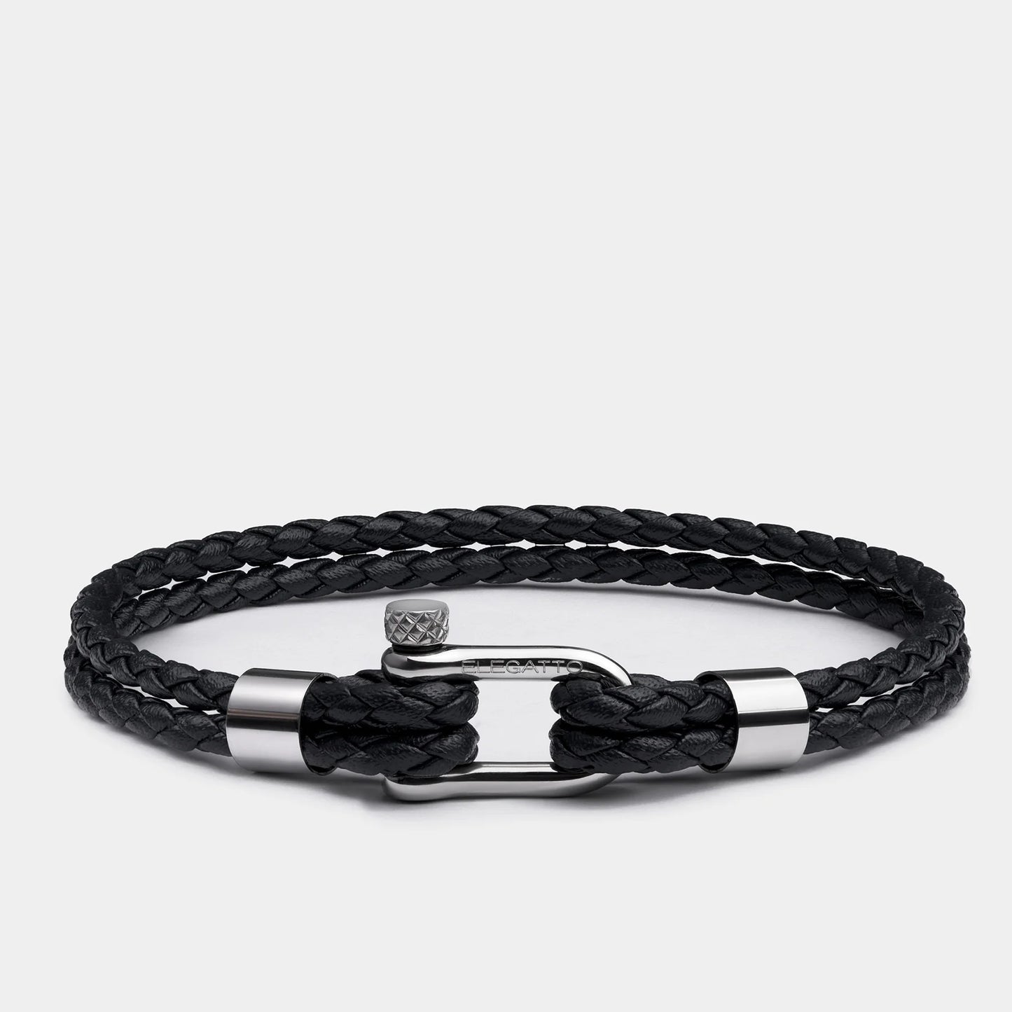 Pulsera Elegatto Helix Black Cuero