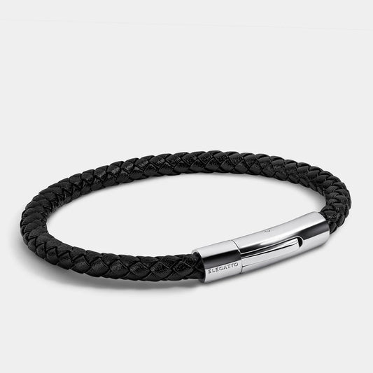 Pulsera ELEGATTO Elagio cuero negro