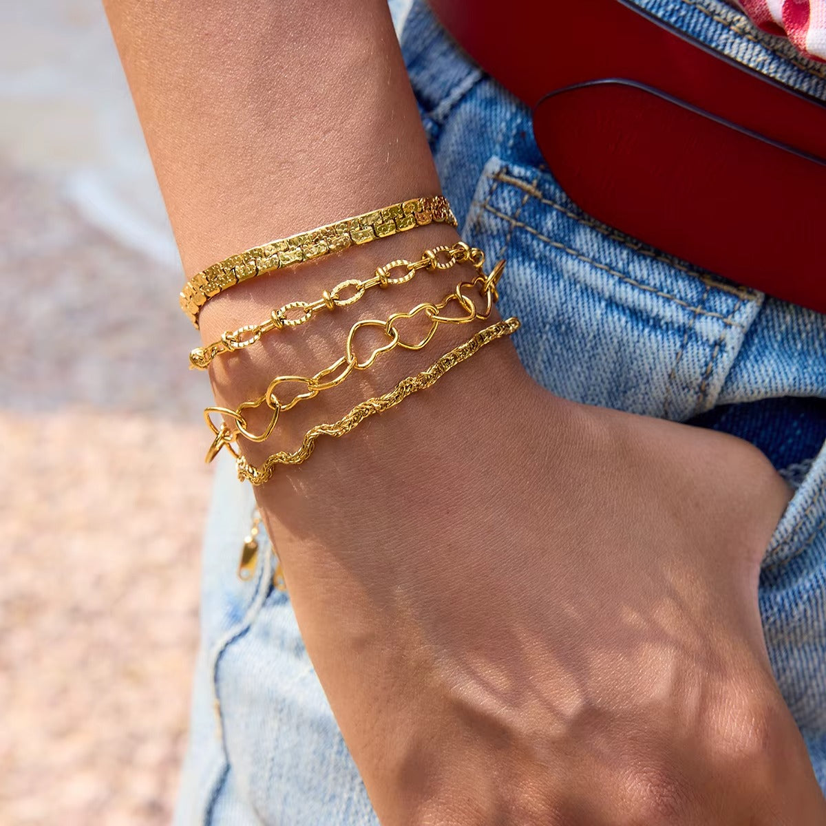 Pulsera Corazones Entrelazados