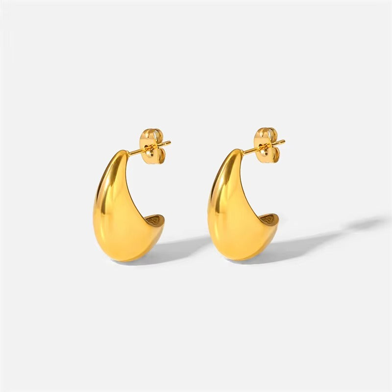 Aretes Media Luna Dorada