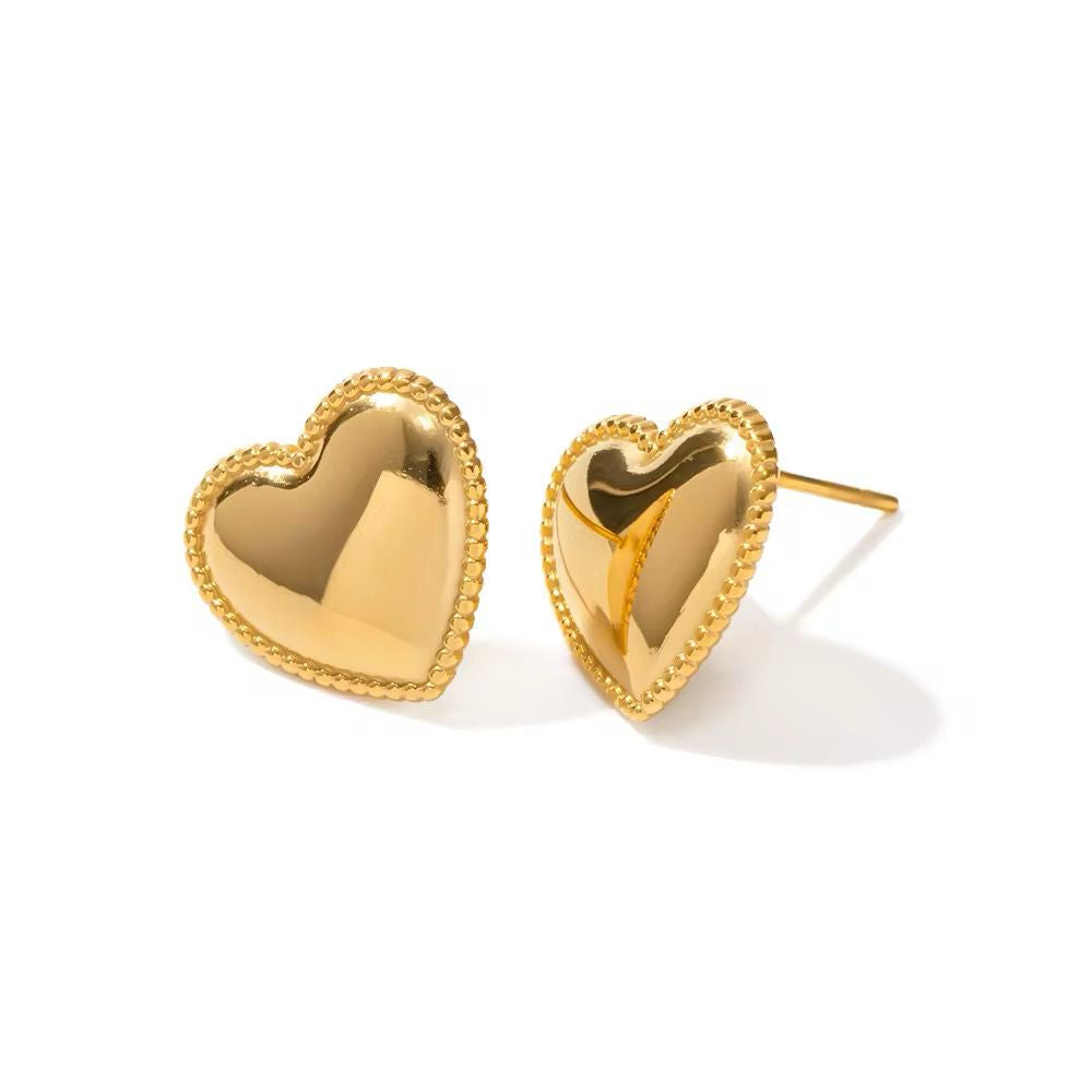 Aretes Corazón Bombé