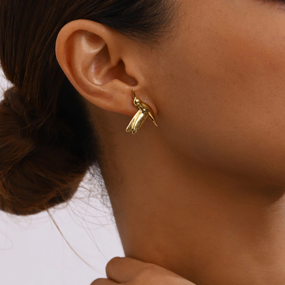 Aretes Colibrí Dorado