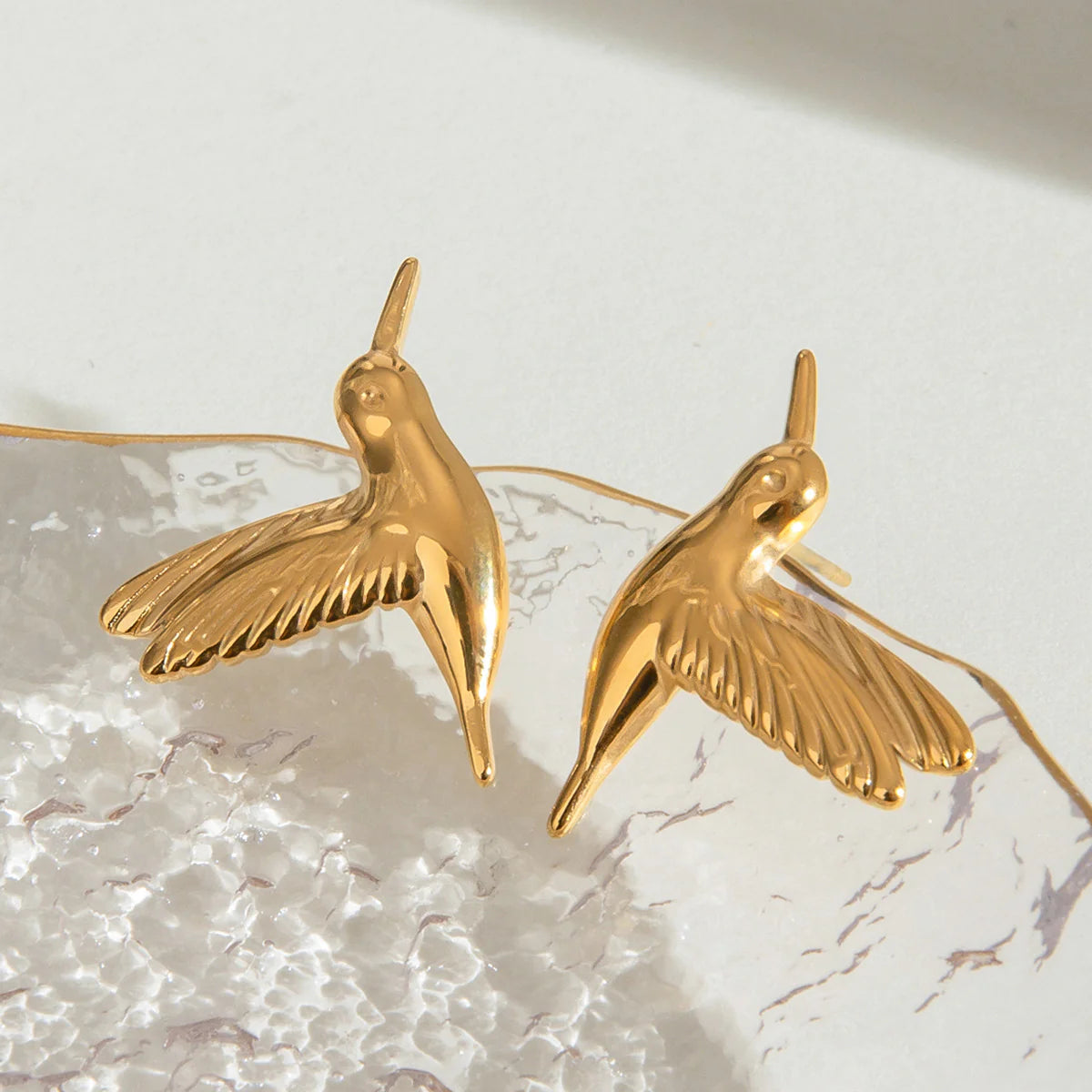 Aretes Colibrí Dorado