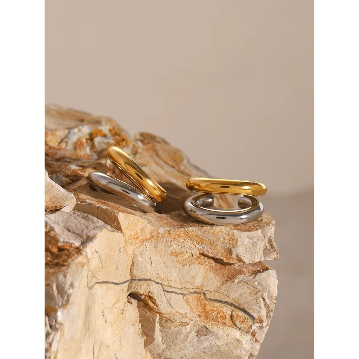 Ear Cuffs Doble Aro Entrelazado