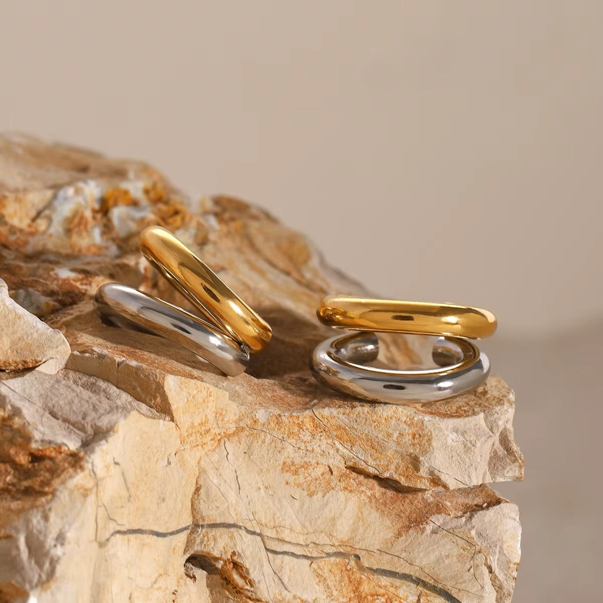 Ear Cuffs Doble Aro Entrelazado