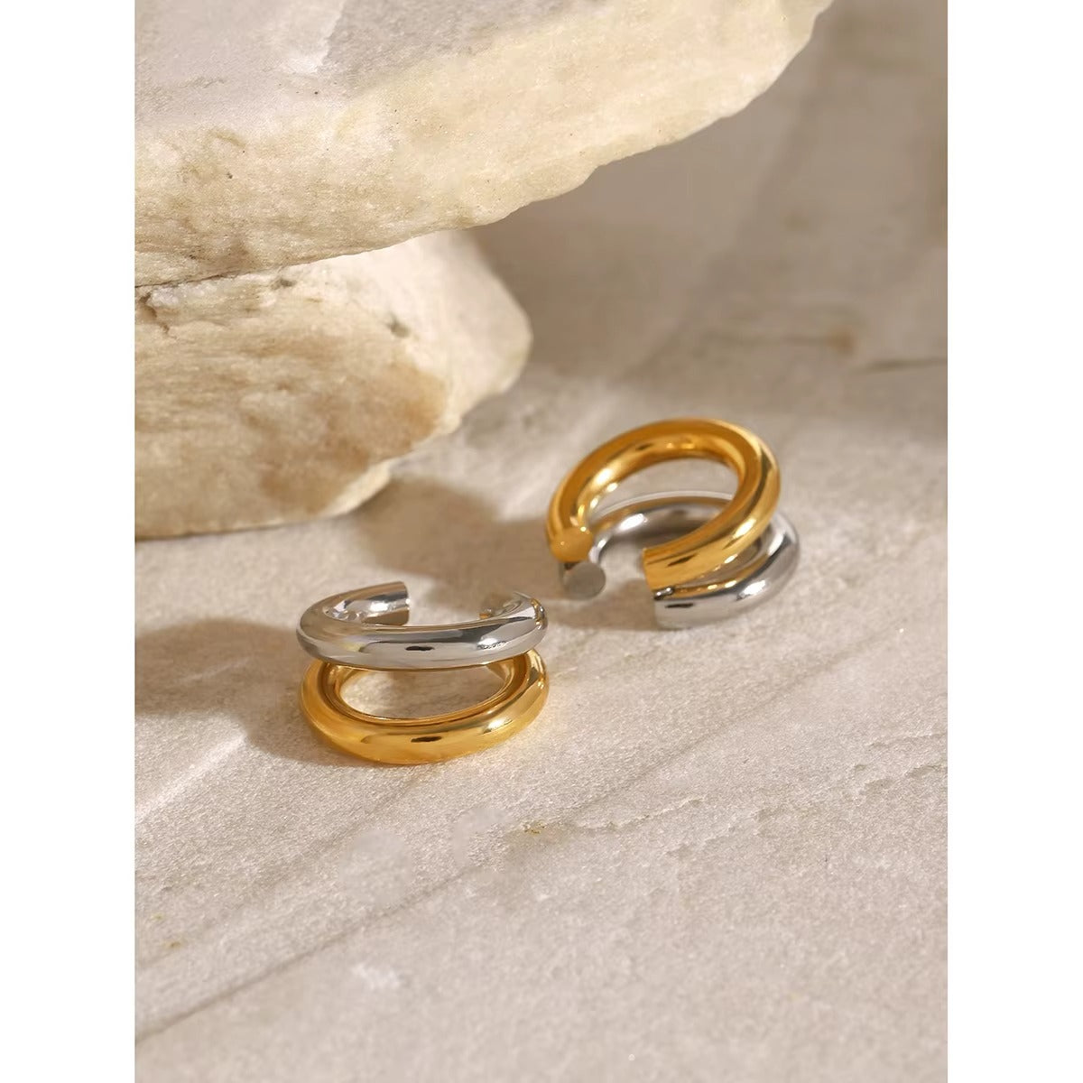 Ear Cuffs Doble Aro Entrelazado