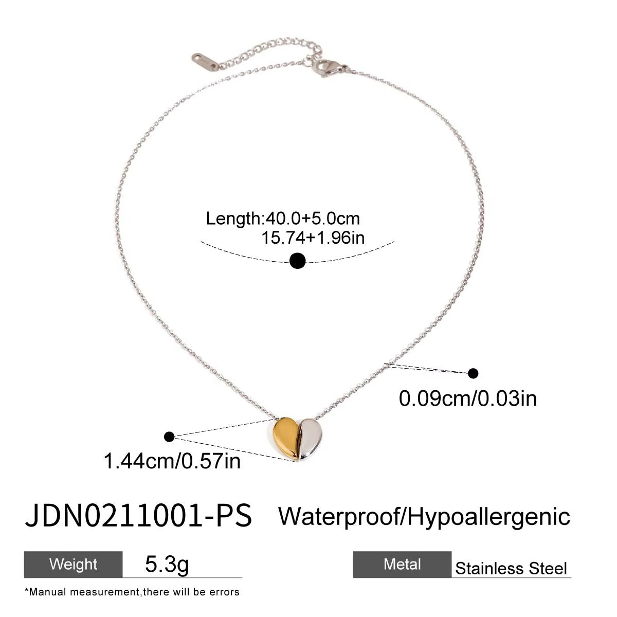 Collar Corazón Bicolor