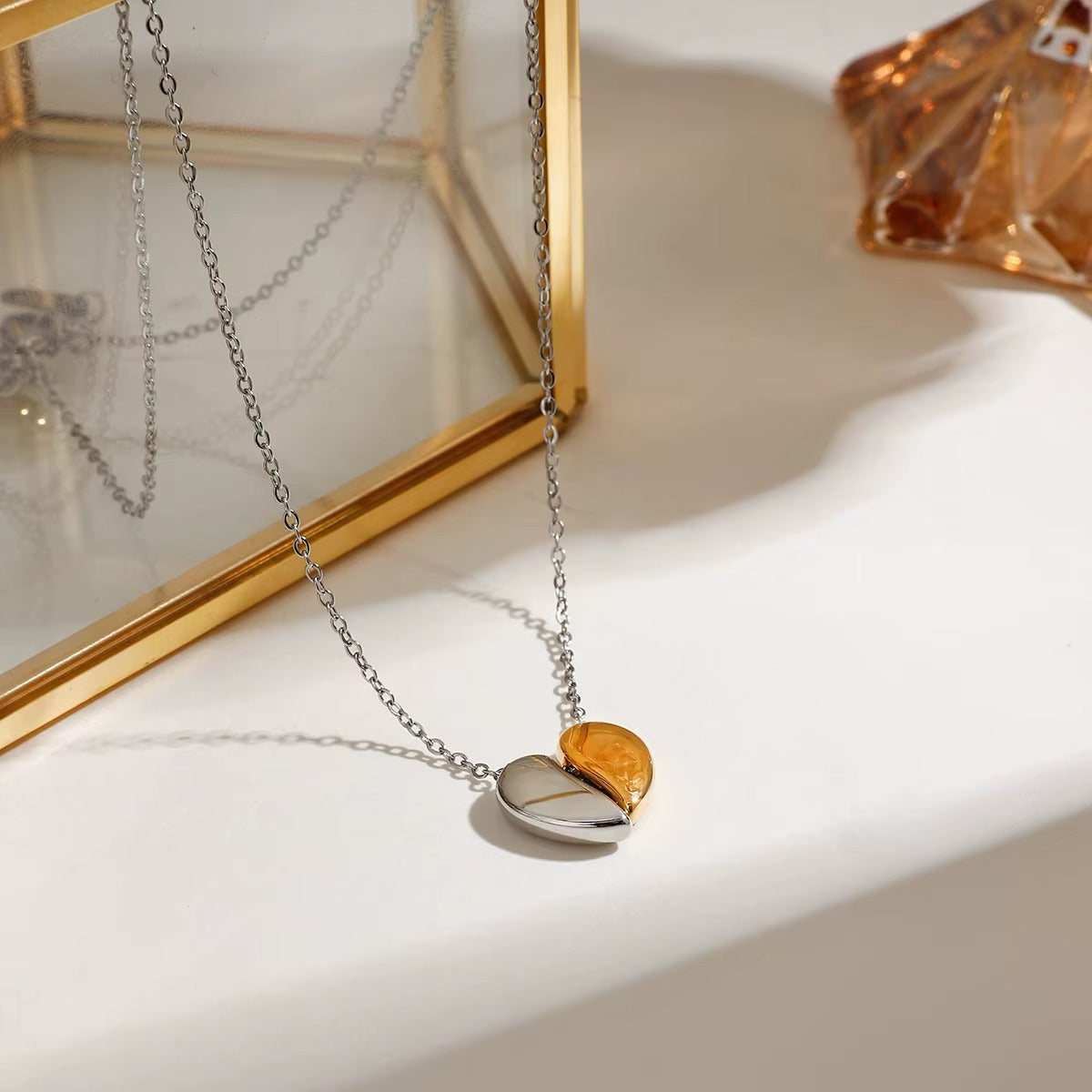 Collar Corazón Bicolor