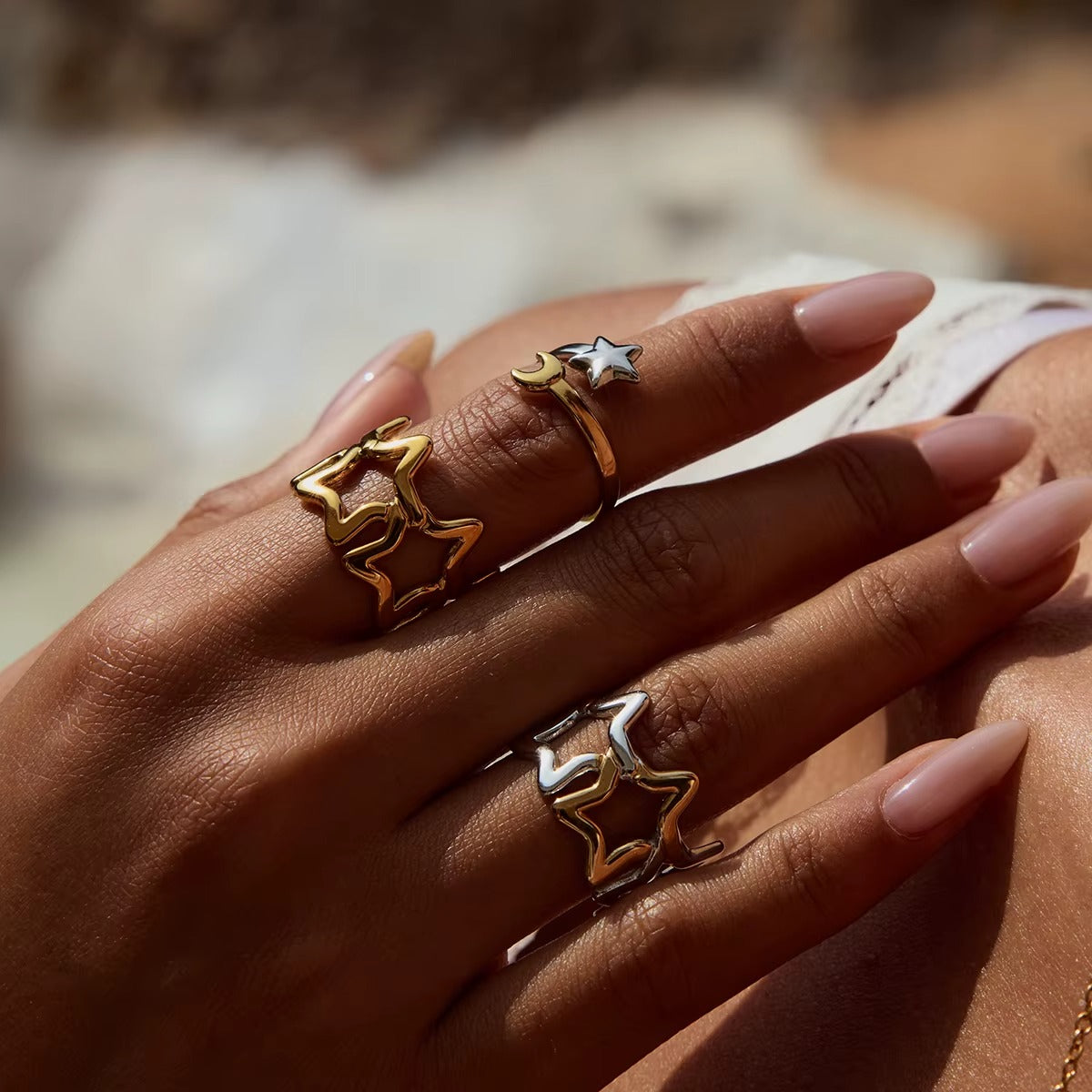 Anillo Estrella Ondulada