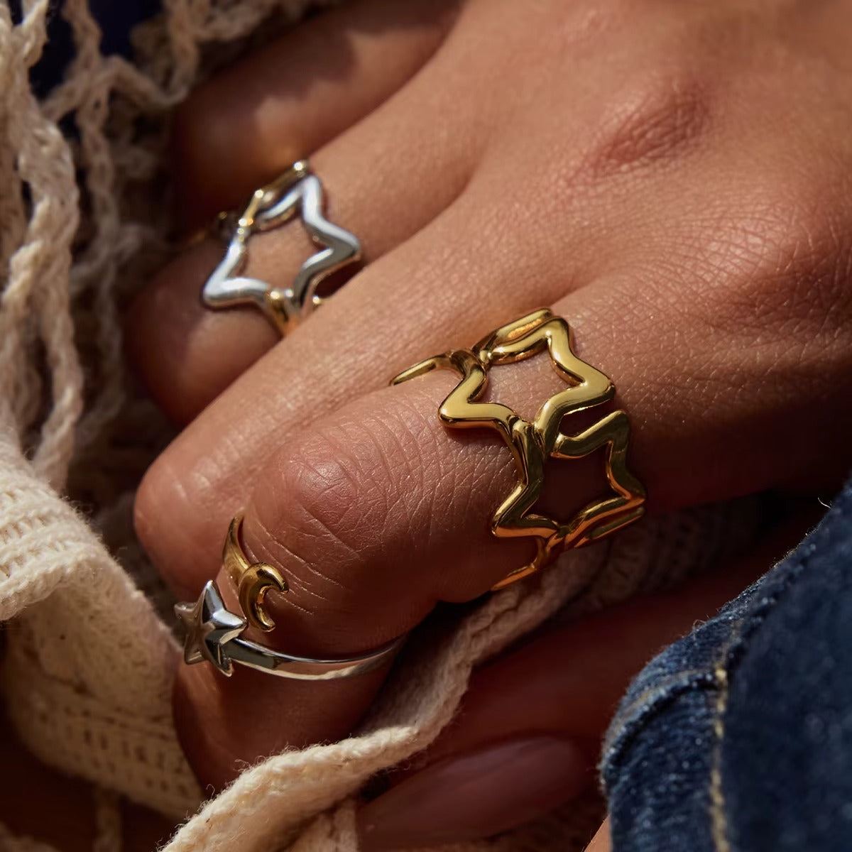 Anillo Estrella Ondulada