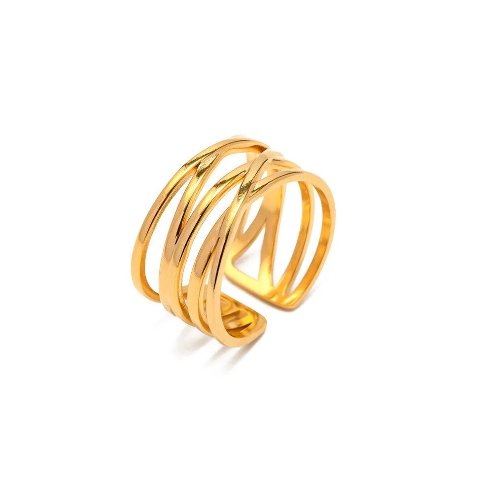 Anillo Ondas Entrelazadas